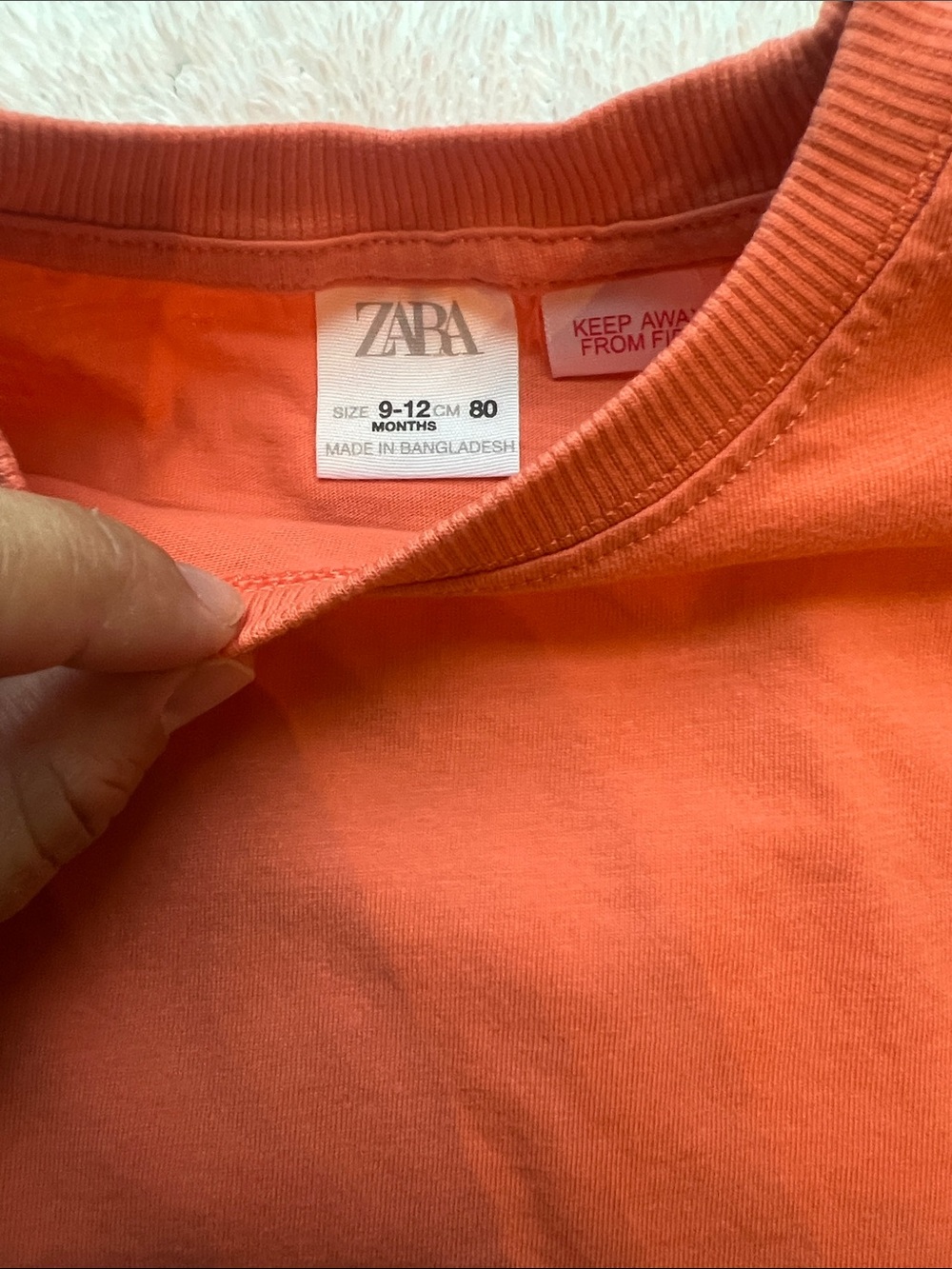 Zara Bright Orange Short Sleeve Kids Tee